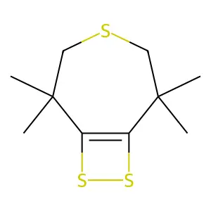 3',3',6',6'-Tetramethyl-1'-thia-cyclohepteno(4',5'-c)-1,2-dithiete structure