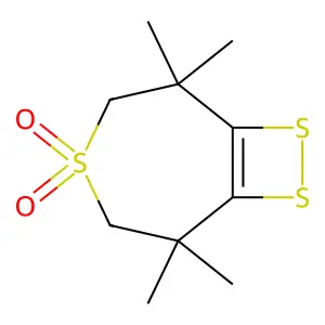 4,8,9-Trithiabicyclo(5.2.0)non-1(7)ene, 2,2,6,6-tetramethyl-, 4,4-oxide structure