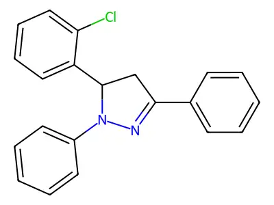 5-(2-chlorophenyl)-1,3-diphenyl-4,5-dihydro-1H-pyrazole structure