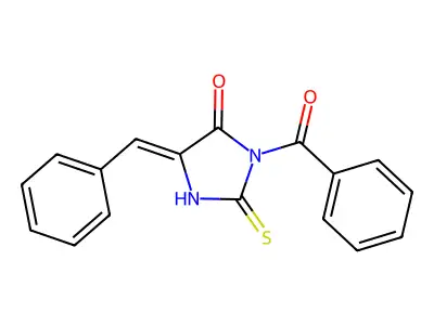 3-Benzoyl-5-benzylidene-2-mercapto-3,5-dihydro-imidazol-4-one structure