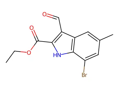 Ethyl 7-bromo-3-formyl-5-methyl-1H-indole-2-carboxylate structure