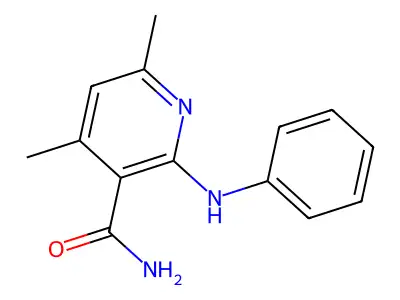 2-Anilino-4,6-dimethylpyridine-3-carboxamide structure