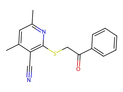 4,6-Dimethyl-2-[(2-oxo-2-phenylethyl)sulfanyl]pyridine-3-carbonitrile structure