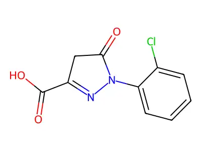 1-(2-Chlorophenyl)-4,5-dihydro-5-oxo-1H-pyrazole-3-carboxylic acid structure