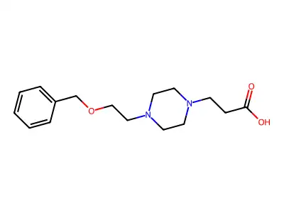 1-Piperazinepropionic acid, 4-(2-(benzyloxy)ethyl)-, hemihydrate structure