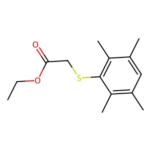 Acetic acid, ((2,3,5,6-tetramethylphenyl)thio)-, ethyl ester structure