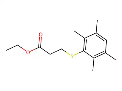 Propionic acid, 3-((2,3,5,6-tetramethylphenyl)thio)-, ethyl ester structure