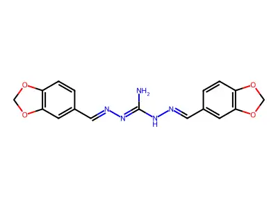 1,2-Bis(1,3-benzodioxol-5-ylmethylideneamino)guanidine structure