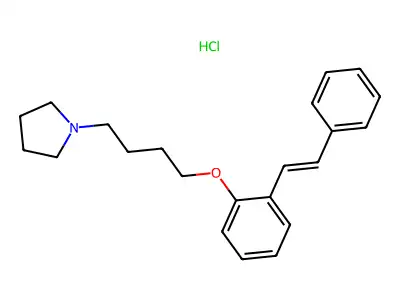 1-[4-[2-(2-Phenylethenyl)phenoxy]butyl]pyrrolidine;hydrochloride structure