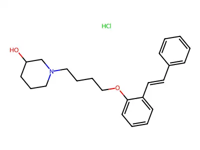 1-[4-[2-(2-Phenylethenyl)phenoxy]butyl]piperidin-3-ol;hydrochloride structure