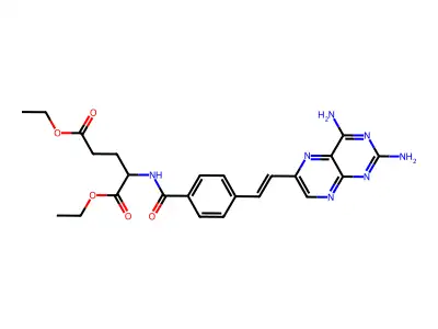 Diethyl 2-[[4-[2-(2,4-diaminopteridin-6-yl)ethenyl]benzoyl]amino]pentanedioate structure
