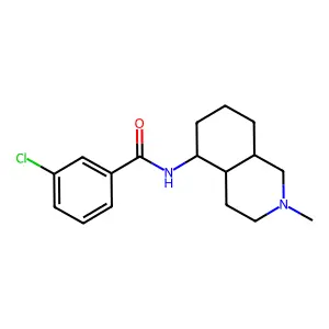 3-Chloro-N-(2-methyldecahydroisoquinolin-5-yl)benzene-1-carboximidic acid structure