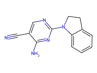 4-Amino-2-(2,3-dihydroindol-1-yl)pyrimidine-5-carbonitrile structure
