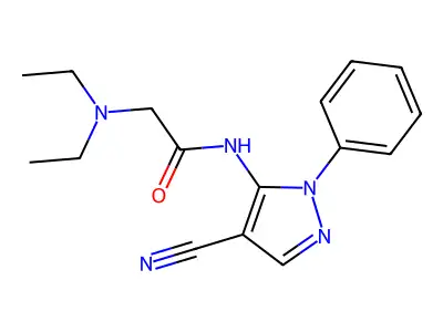 N-(4-cyano-1-phenyl-1H-pyrazol-5-yl)-2-(diethylamino)acetamide structure