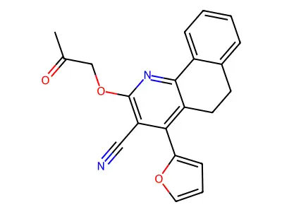 4-(2-Furyl)-2-(2-oxopropoxy)-5,6-dihydrobenzo[h]quinoline-3-carbonitrile structure
