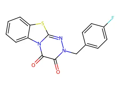 2-[(4-Fluorophenyl)methyl]-2H-[1,2,4]triazino[3,4-b]benzothiazole-3,4-dione structure
