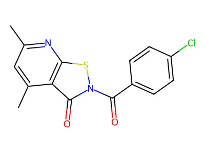 2-(4-chlorobenzoyl)-4,6-dimethylisothiazolo[5,4-b]pyridin-3(2H)-one structure