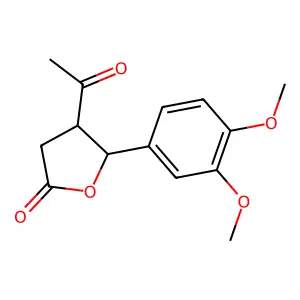 4-(3',4'-Dimethoxyphenyl)-3-acetyl-4-butanolide structure
