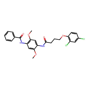 N-[4-[4-(2,4-dichlorophenoxy)butanoylamino]-2,5-dimethoxyphenyl]benzamide structure