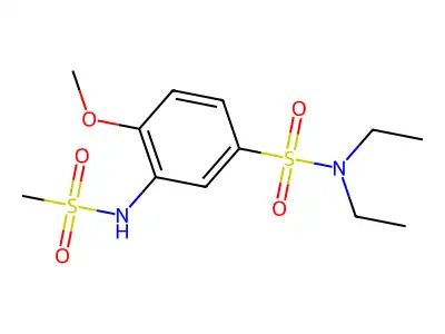 N,N-diethyl-3-(methanesulfonamido)-4-methoxybenzenesulfonamide structure