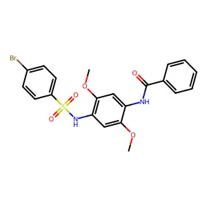 N-[4-[(4-bromophenyl)sulfonylamino]-2,5-dimethoxyphenyl]benzamide structure