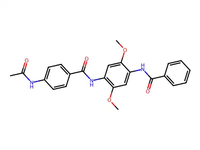4-acetamido-N-(4-benzamido-2,5-dimethoxyphenyl)benzamide structure
