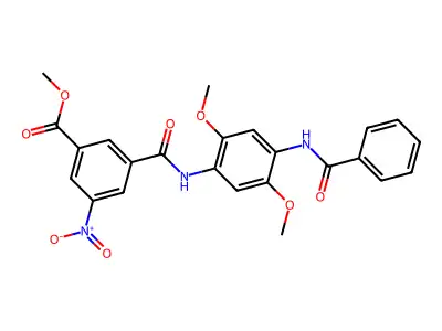 Methyl 3-((4-benzamido-2,5-dimethoxyphenyl)carbamoyl)-5-nitrobenzoate structure
