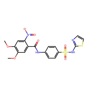 4,5-dimethoxy-2-nitro-N-[4-(1,3-thiazol-2-ylsulfamoyl)phenyl]benzamide structure