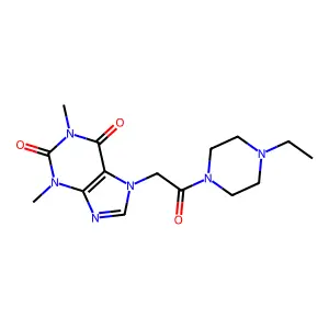 7-[2-(4-Ethylpiperazin-1-yl)-2-oxoethyl]-1,3-dimethylpurine-2,6-dione structure