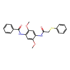 N-[2,5-dimethoxy-4-[(2-phenylsulfanylacetyl)amino]phenyl]benzamide structure