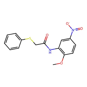 N-(2-methoxy-5-nitrophenyl)-2-(phenylthio)acetamide structure