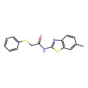 N-(6-methyl-1,3-benzothiazol-2-yl)-2-(phenylsulfanyl)acetamide structure