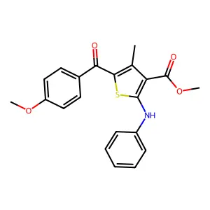 Methyl 2-anilino-5-(4-methoxybenzoyl)-4-methyl-3-thiophenecarboxylate structure