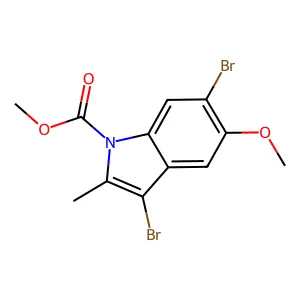 3,6-Dibromo-5-methoxy-1-methoxycarbonyl-2-methylindole structure