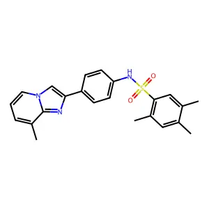 2,4,5-trimethyl-N-(4-(8-methylimidazo[1,2-a]pyridin-2-yl)phenyl)benzenesulfonamide structure