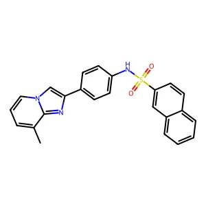 N-(4-(8-methylimidazo[1,2-a]pyridin-2-yl)phenyl)naphthalene-2-sulfonamide structure