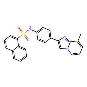 N-[4-(8-methylimidazo[1,2-a]pyridin-2-yl)phenyl]naphthalene-1-sulfonamide structure