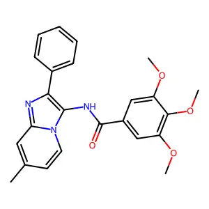 3,4,5-trimethoxy-N-(7-methyl-2-phenylimidazo[1,2-a]pyridin-3-yl)benzamide structure
