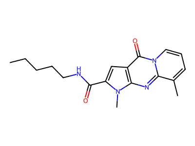 1,9-dimethyl-4-oxo-N-pentyl-1,4-dihydropyrido[1,2-a]pyrrolo[2,3-d]pyrimidine-2-carboxamide structure