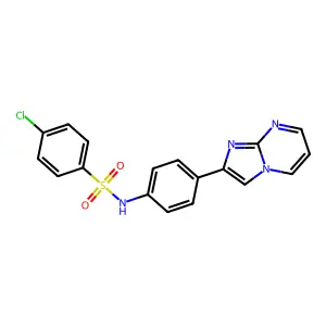 4-chloro-N-(4-imidazo[1,2-a]pyrimidin-2-ylphenyl)benzenesulfonamide structure