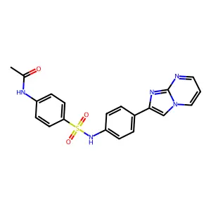 N-[4-[(4-imidazo[1,2-a]pyrimidin-2-ylphenyl)sulfamoyl]phenyl]acetamide structure