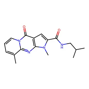 N-isobutyl-1,9-dimethyl-4-oxo-1,4-dihydropyrido[1,2-a]pyrrolo[2,3-d]pyrimidine-2-carboxamide structure