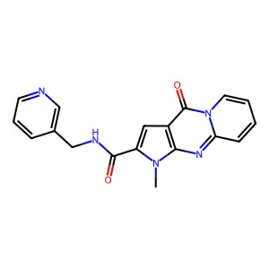 1-methyl-4-oxo-N-(pyridin-3-ylmethyl)-1,4-dihydropyrido[1,2-a]pyrrolo[2,3-d]pyrimidine-2-carboxamide structure