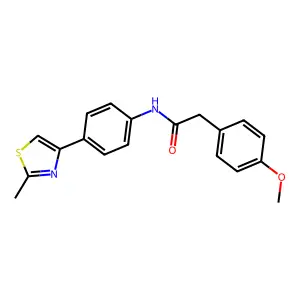 2-(4-methoxyphenyl)-N-[4-(2-methyl-1,3-thiazol-4-yl)phenyl]acetamide structure