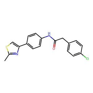 2-(4-chlorophenyl)-N-[4-(2-methyl-1,3-thiazol-4-yl)phenyl]acetamide structure