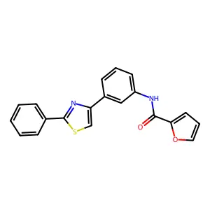 N-[3-(2-phenyl-1,3-thiazol-4-yl)phenyl]furan-2-carboxamide structure
