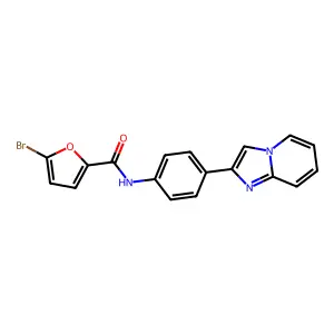 5-bromo-N-(4-imidazo[1,2-a]pyridin-2-ylphenyl)furan-2-carboxamide structure