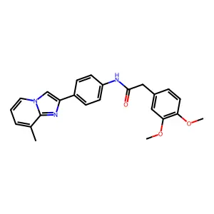 2-(3,4-dimethoxyphenyl)-N-[4-(8-methylimidazo[1,2-a]pyridin-2-yl)phenyl]acetamide structure
