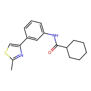 N-[3-(2-methyl-1,3-thiazol-4-yl)phenyl]cyclohexanecarboxamide structure