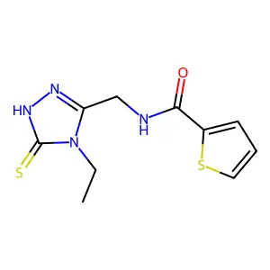 N-[(4-ethyl-5-mercapto-4H-1,2,4-triazol-3-yl)methyl]thiophene-2-carboxamide structure